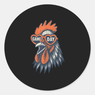 Funny Rooster Game Day Sport Fans Gift For Men Wom Classic Round Sticker