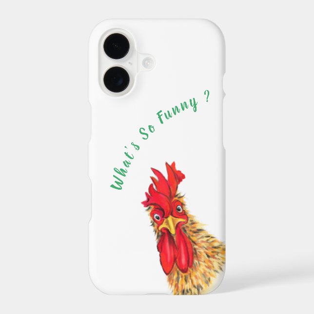 Funny Rooster iPhone Case - Custom Text (Back)