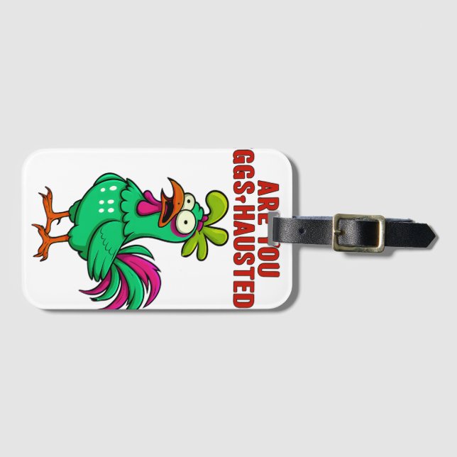 Funny Rooster Meme  Luggage Tag (Front Horizontal)