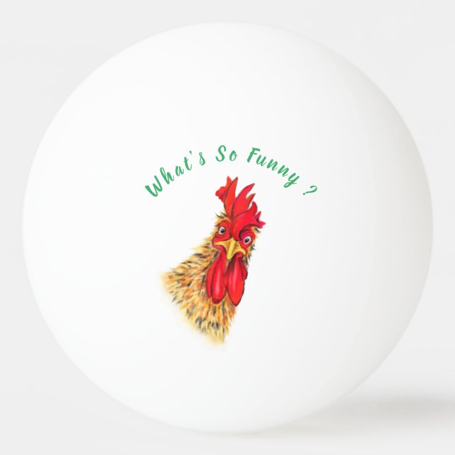 Funny Rooster Ping Pong Ball - Custom Text (Front)