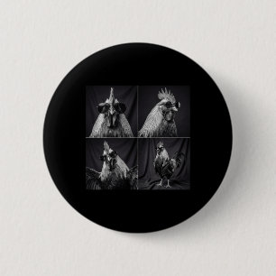 Funny Rooster Selfie Sarcastic Photobooth Chicken  6 Cm Round Badge