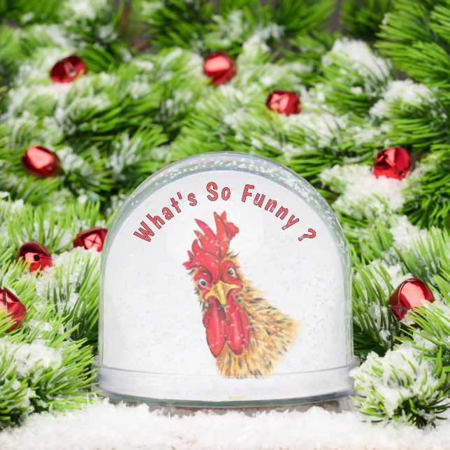 Funny Rooster Snowglobe (Christmas)