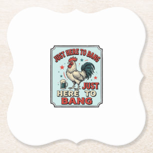 Funny Rooster Vintage Engraving Shirt Design (2)_1 Paper Coaster