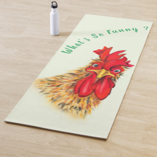 Funny Rooster Yoga Mat