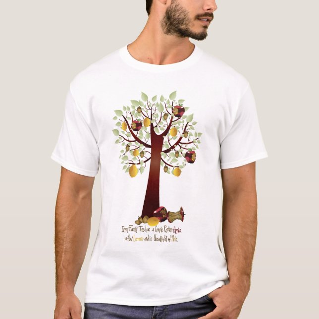 Funny Rotten Apple Family Tree T-Shirt (Front)