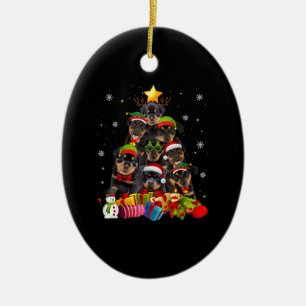 Funny Rottweiler Christmas Tree Xmas Dog Lovers Ceramic Tree Decoration