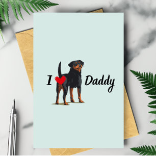 Funny Rottweiler Dog Bum Butt Heart Fathers Day  Card