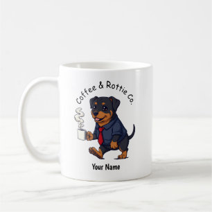 Funny Rottweiler Dog Business Suit Coffee Mug