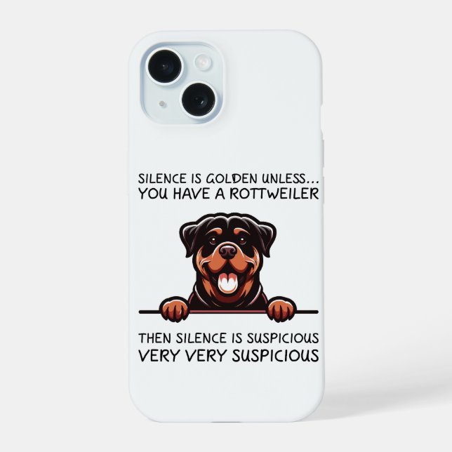 Funny Rottweiler Dog iPhone 15 Case (Back)