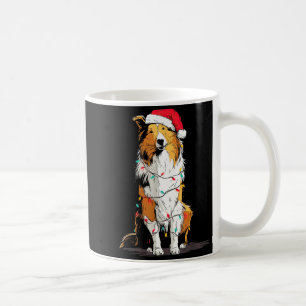 Funny Rough Collie Christmas Graphics Dog Lights L Coffee Mug