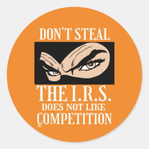funny round sticker  "DON'T STEAL... 2"