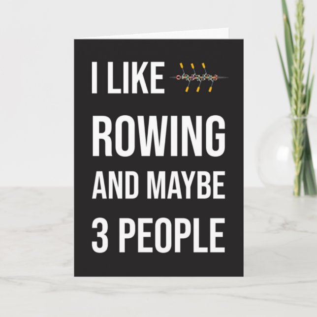 Funny Rowing Cards Boat Rowers Racing Oars (Front)