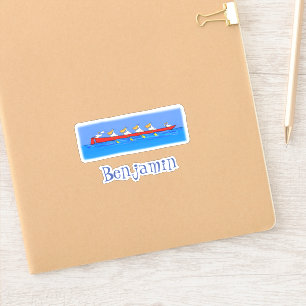 Funny rowing crew pelicans cartoon illustration