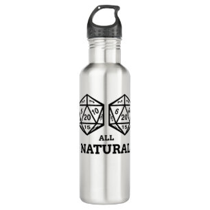 Funny RPG D20 Shirt All Natural Game Retro T Shirt 710 Ml Water Bottle