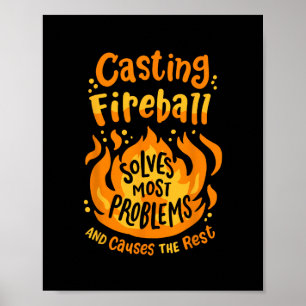 Funny Rpg Gamer Nerdy Casting Firell Solves Most P Poster