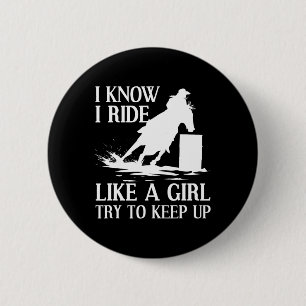 Funny Rrel Racing Gift For Women Girls Horse Racer 6 Cm Round Badge