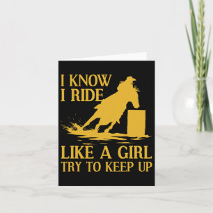 Funny Rrel Racing Gift For Women Girls Horse Racer Card