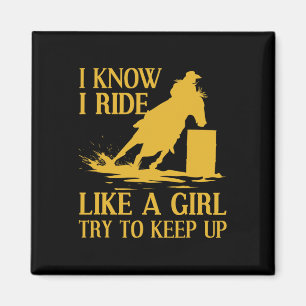 Funny Rrel Racing Gift For Women Girls Horse Racer Magnet