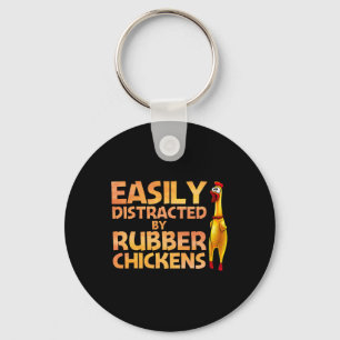 Funny Rubber Chicken Art For Men Women Giant Rubbe Key Ring
