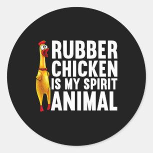 Funny Rubber Chicken For Men Women Kids Rubber Chi Classic Round Sticker