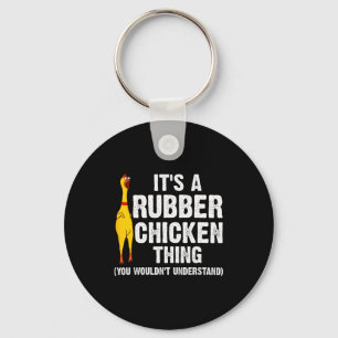 Funny Rubber Chicken Gift Men Women Rubber Chicken Key Ring