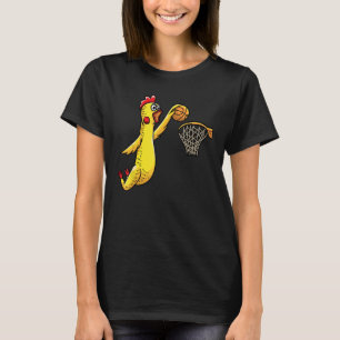 Funny Rubber Chicken Playing Basketball Player Spo T-Shirt
