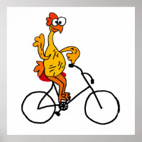 Funny Rubber Chicken Riding Bicycle