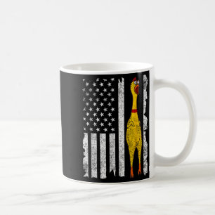 Funny Rubber Chicken Vintage American Us Flag Men Coffee Mug