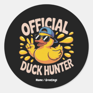 Funny Rubber Duck Hunting Cruise Squad Laughs Classic Round Sticker