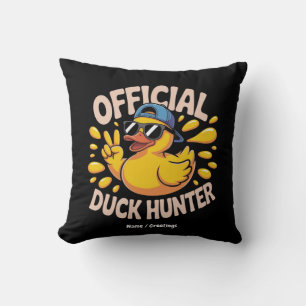 Funny Rubber Duck Hunting Cruise Squad Laughs Cushion