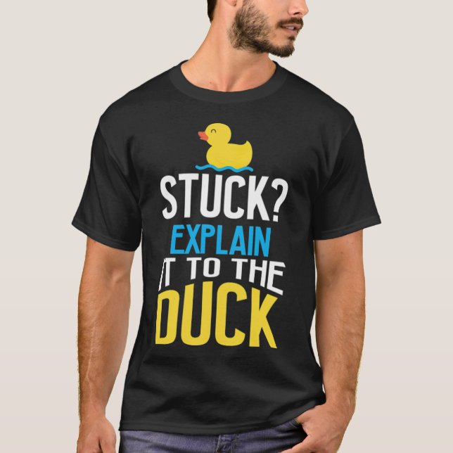 Funny Rubber Duck Programming Bug Debugging labrad T-Shirt (Front)