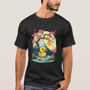 Funny Rubber Duck Sakura Tree Mount Fuji Rubber Du T-Shirt