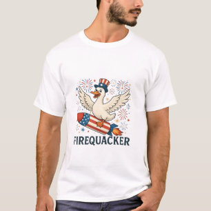Funny Rubber Duck USA Patriotic Firequacker 4th T-Shirt