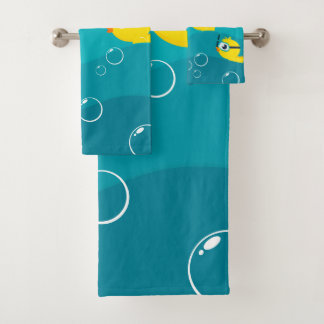 Funny Rubber Duckie Sea Beach Baby Bath Towel Set