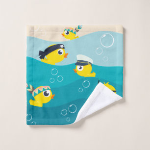 Funny Rubber Duckie Sea Beach Baby  Wash Cloth