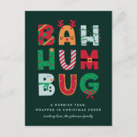 Funny Rubbish Bah Humbug Holiday Card