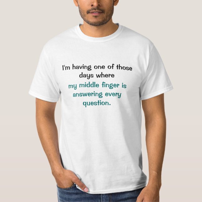 Funny rude 'middle finger' shirt for man (Front)