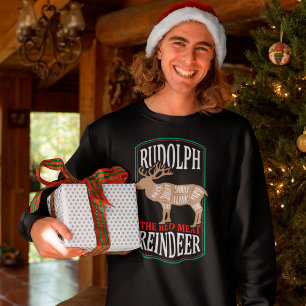 Funny Rudolph Red Meat Reindeer - Butcher Chart Sweatshirt