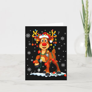 Funny Rudolph Reindeer Pjs Pajamas Christmas Men W Card