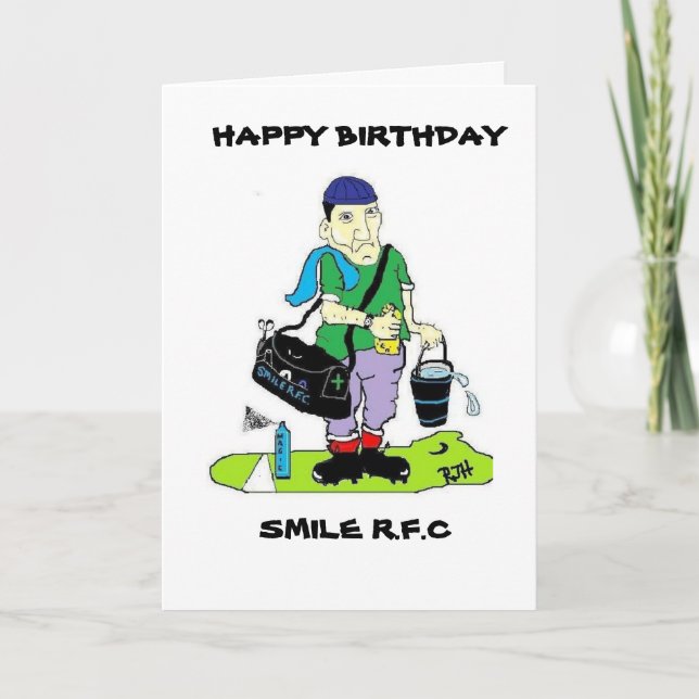 FUNNY RUGBY BIRTHDAY CARD (Front)