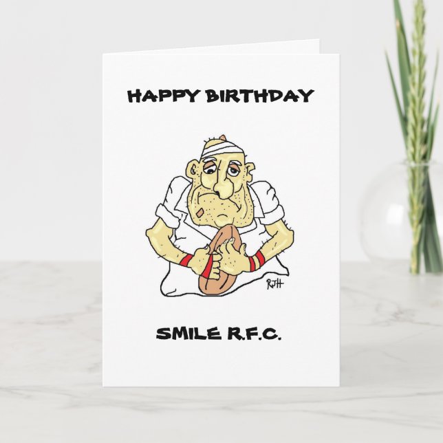 FUNNY RUGBY BIRTHDAY CARD (Front)
