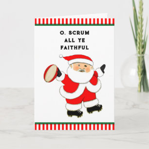 Funny Rugby Holiday Card