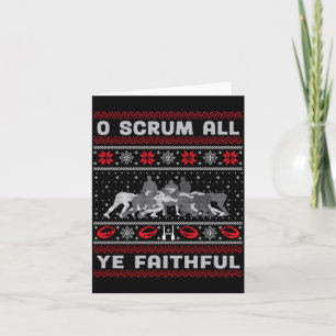 Funny Rugby O Scrum All Ye Faithful Ugly Merry Chr Card