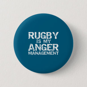 Funny Rugby Quote Vintage Gift Rugby Is My Anger M 6 Cm Round Badge