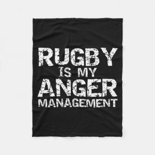 Funny Rugby Quote Vintage Gift Rugby Is My Anger M Fleece Blanket