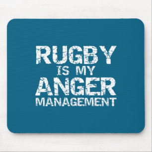 Funny Rugby Quote Vintage Gift Rugby Is My Anger M Mouse Pad