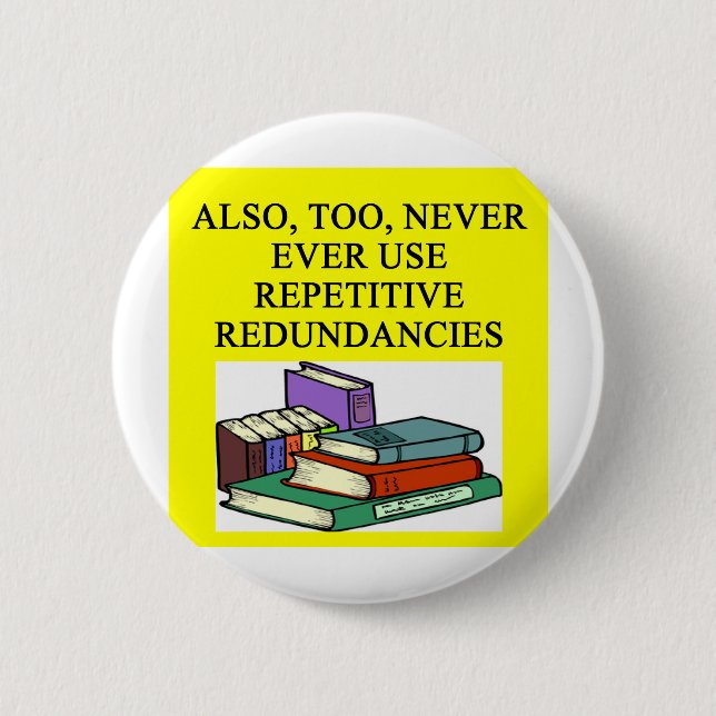 funny rules for writers 6 cm round badge (Front)