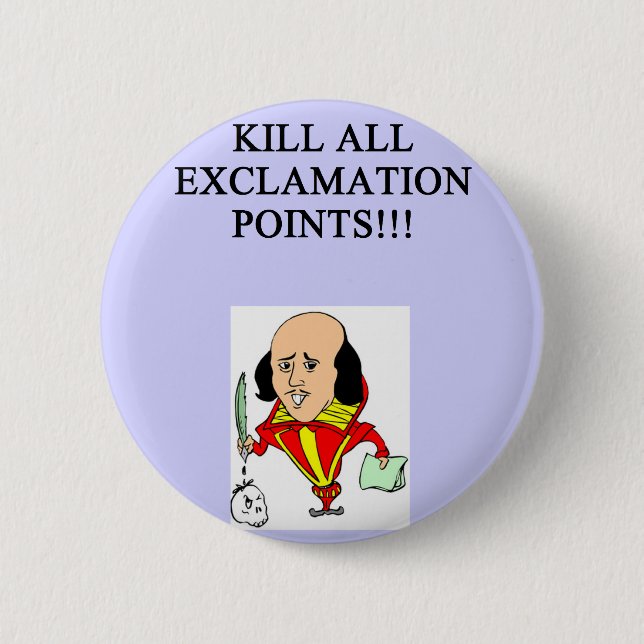 funny rules for writers 6 cm round badge (Front)