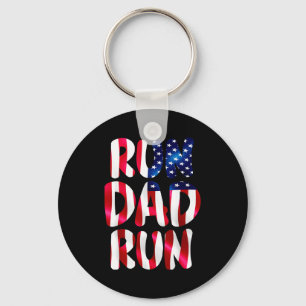 Funny run dad run marathon lover usa runner humour key ring