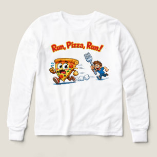 Funny "Run Pizza Run" Cute Cartoon Pizza Chased by